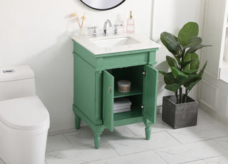 24 inch Single bathroom vanity in vintage mint