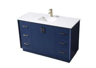 54 Inch SIngle Bathroom Vanity In Blue