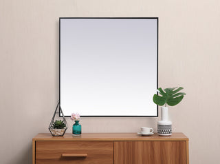 Metal Frame Square Mirror 42 inch in Black