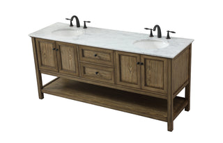 72 inch double bathroom vanity in driftwood