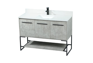 48 inch Single bathroom vanity in concrete grey with backsplash