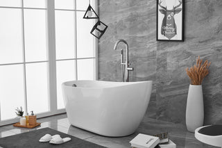 54 inch soaking Single slipper bathtub in glossy white