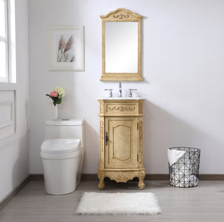 24 inch Single Bathroom vanity in Antique Beige with ivory white engineered marble