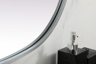 Metal Frame Oval Mirror 27x40 Inch in Silver