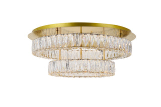 Monroe LED light gold Flush Mount Clear Royal Cut Crystal