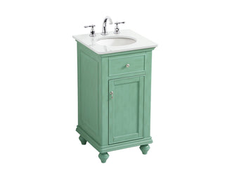 19 inch Single Bathroom vanity in vintage mint with ivory white engineered marble