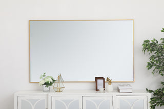 Metal frame rectangle mirror 36 inch in Brass