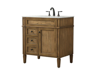 32 inch Single bathroom vanity in driftwood