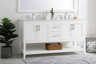 60 inch Double Bathroom Vanity in White