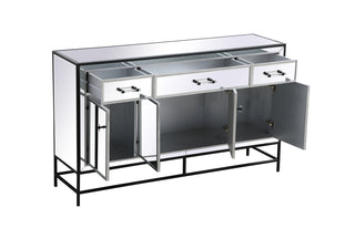 James 60 in. mirrored credenza in black