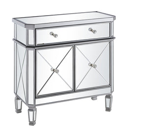 1 Drawer 2 Door Cabinet 32 in. x 16 in. x 32 in. in silver Clear