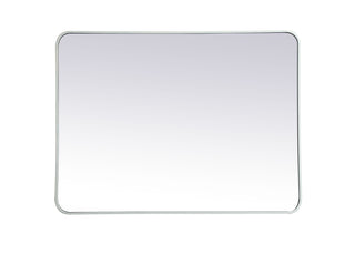 Soft corner metal rectangular mirror 30x40 inch in White