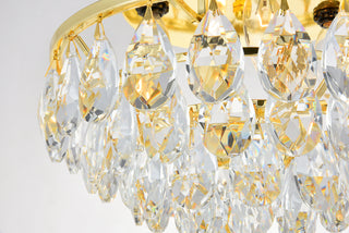 Clara Collection Flush Mount D14in H7in Lt:4 Gold Finish