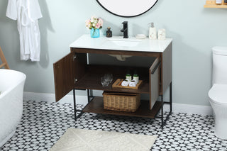 40 inch Single bathroom vanity in walnut