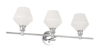 Gene 3 light Chrome and Frosted white glass Wall sconce