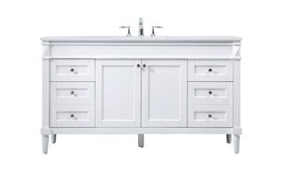 60 inch Single bathroom vanity in white