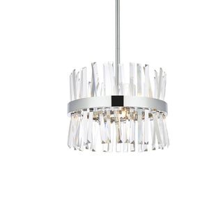 Serephina 16 inch crystal round pendant light in chrome