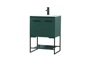 24 inch Single bathroom vanity in green