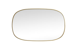 Metal Frame Oval Mirror 30x48 Inch in Brass