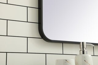 Soft corner metal rectangular mirror 30x40 inch in Black