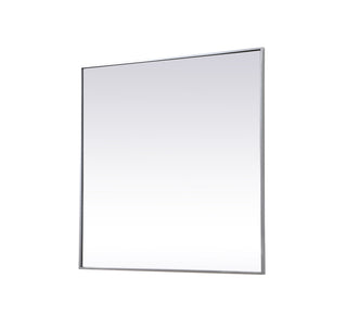 Metal Frame Square Mirror 42 inch in Silver