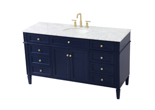 60 inch Single bathroom vanity in blue