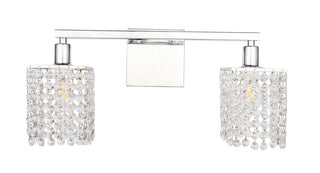 Phineas 2 light Chrome and Clear Crystals wall sconce