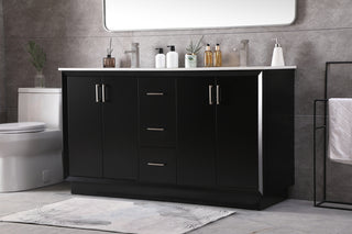 60 Inch Double Bathroom Vanity In Black