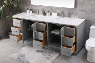 84 Inch Double Bathroom Vanity In Grey