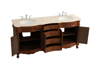 72 inch Double Bathroom Vanity in Teak