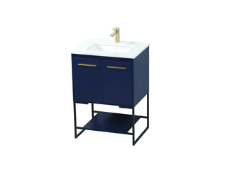 24 inch Single bathroom vanity in blue