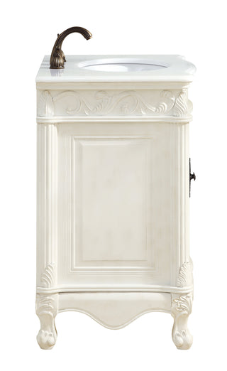 27 inch Single Bathroom vanity in Antique White with ivory white engineered marble