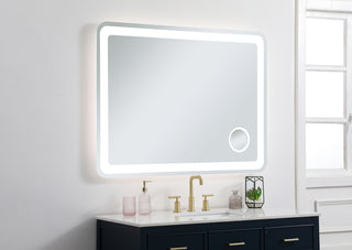 Lux 36in x 48in Hardwired LED mirror with magnifier and color changing temperature 3000K/4200K/6000K