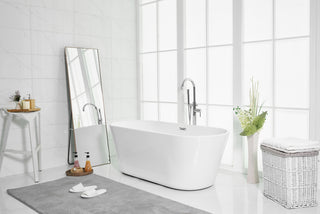 65 inch soaking roll top bathtub in glossy white