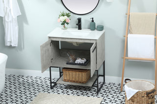 30 inch Single bathroom vanity in concrete grey