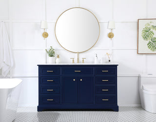 60 inch Single bathroom vanity in blue