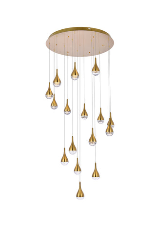 Amherst 36 inch LED chandelier in satin gold