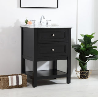 24 in. Single bathroom vanity set in Black