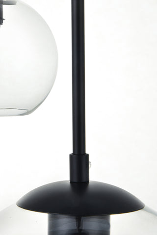 Baxter 7 Lights Black Pendant With Clear Glass