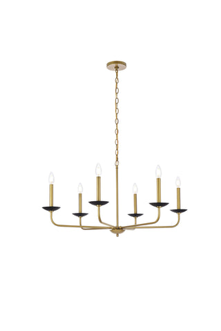 Cohen 36 inch pendant in black and brass