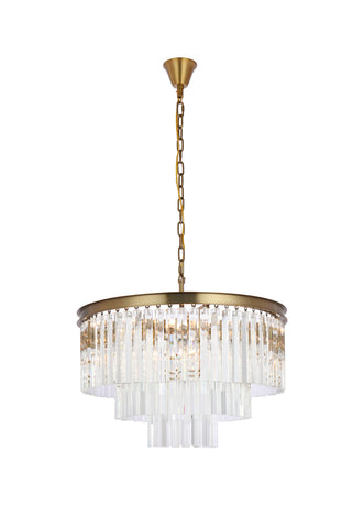 Sydney 26 inch round crystal chandelier in satin gold