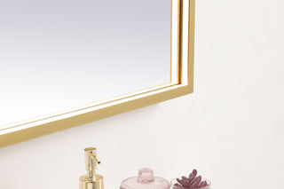 Pier 24x40 inch LED mirror with adjustable color temperature 3000K/4200K/6400K in brass