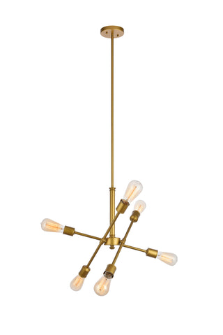 Axel 6 Lights Brass Pendant