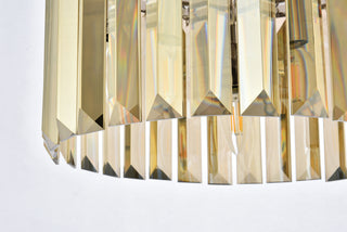 Sydney 3 light polished nickel Pendant Golden Teak (Smoky) Royal Cut Crystal