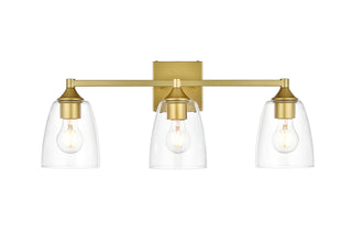 Gianni 3 light Brass and Clear Bath Sconce