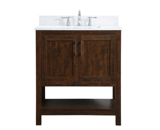 30 inch Single Bathroom Vanity in Espresso with Backsplash