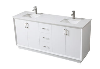 72 Inch Double Bathroom Vanity In White