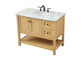 42 inch Single bathroom vanity in natural wood