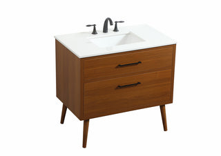 36 inch Single bathroom vanity in teak