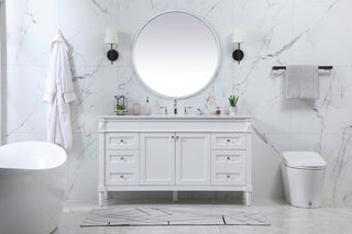 60 inch Single bathroom vanity in white